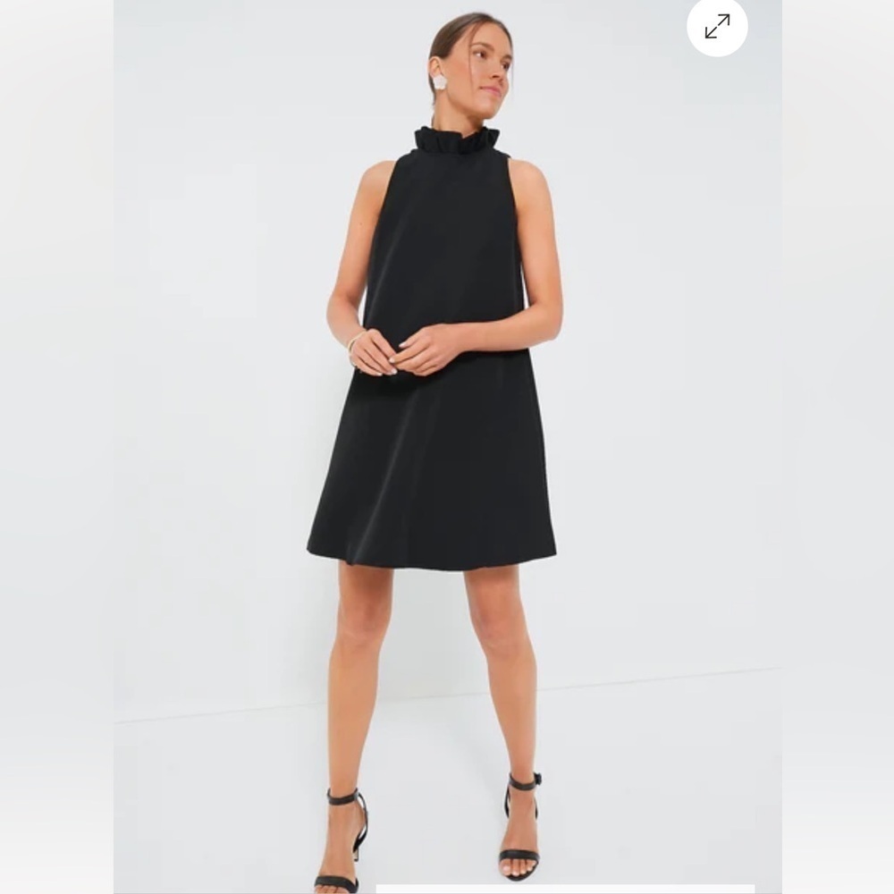 Tuckernuck Blythe Sleeveless Ruffle Collar Bow Dress Black Size XS